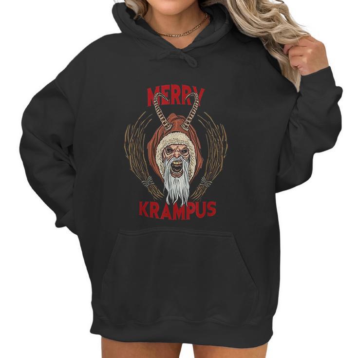 Creepy Merry Krampus Germanic Christmas Demon Horror Gift Women Hoodie