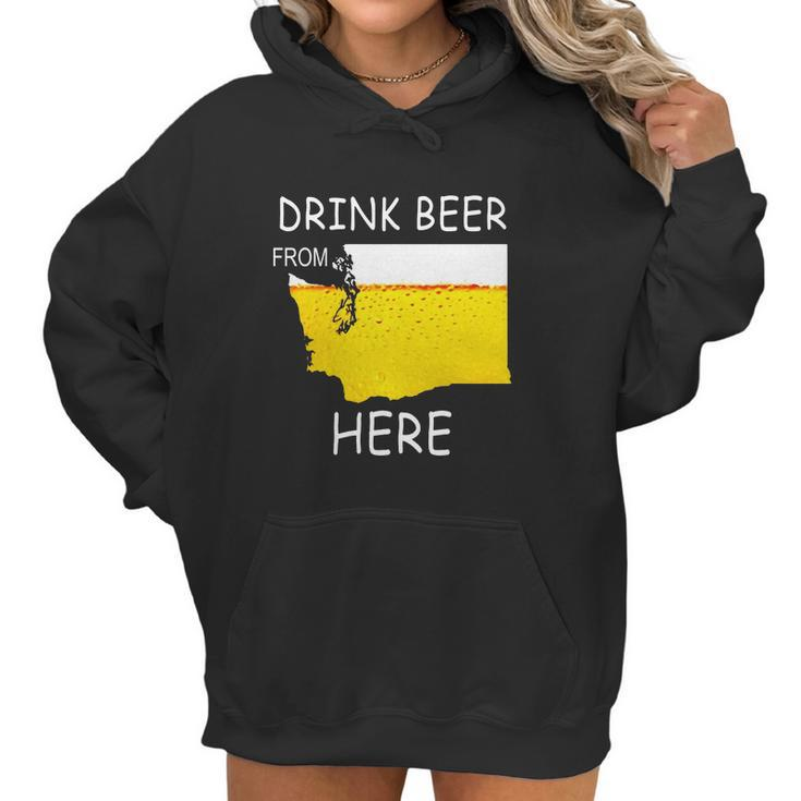 Drink Beer From Washington State Flag Vintage Funny Tshirt Women Hoodie