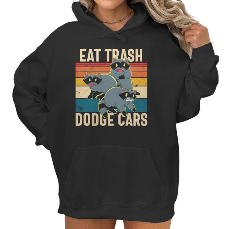 Eat Trash Dodge Cars Retro Raccoon Trash Panda Funny Raccoon Women Hoodie