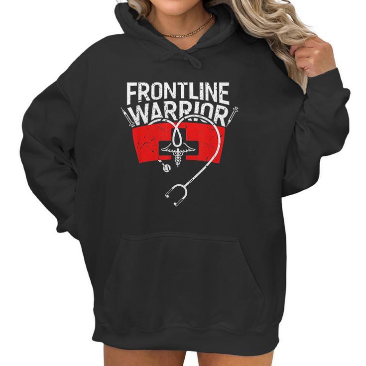 Frontline Warrior Cna Nurse Doctor Healthcare Worker Women Hoodie