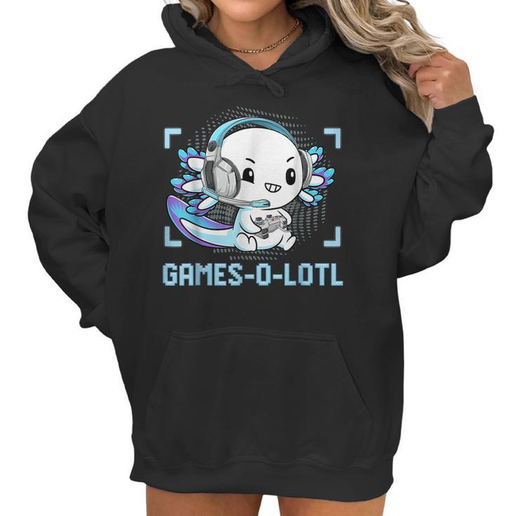 Gamesolotl Axolotl Video Gamer Kawaii Pastel Goth Anime Boys V3 Men Women T-Shirt Graphic Print Casual Unisex Tee Women Hoodie