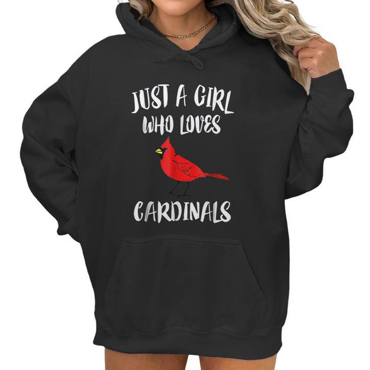 Just A Girl Who Loves Cardinals Bird Birding Gift Women Hoodie