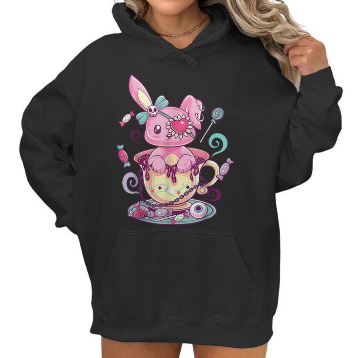 Kawaii Pastel Goth Cute Creepy Rabbit Menhera Occult Bunny Men Women T-Shirt Graphic Print Casual Unisex Tee Women Hoodie