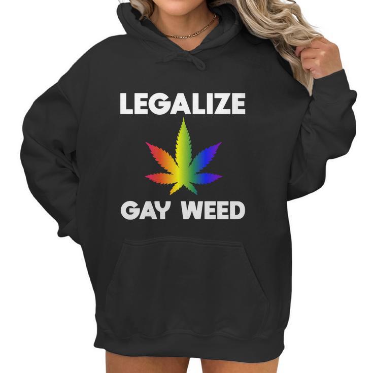 Legalize Gay Weed Rainbow Pride Flag Lgbtq Cool Lgbt Gift Graphic Design Printed Casual Daily Basic Women Hoodie