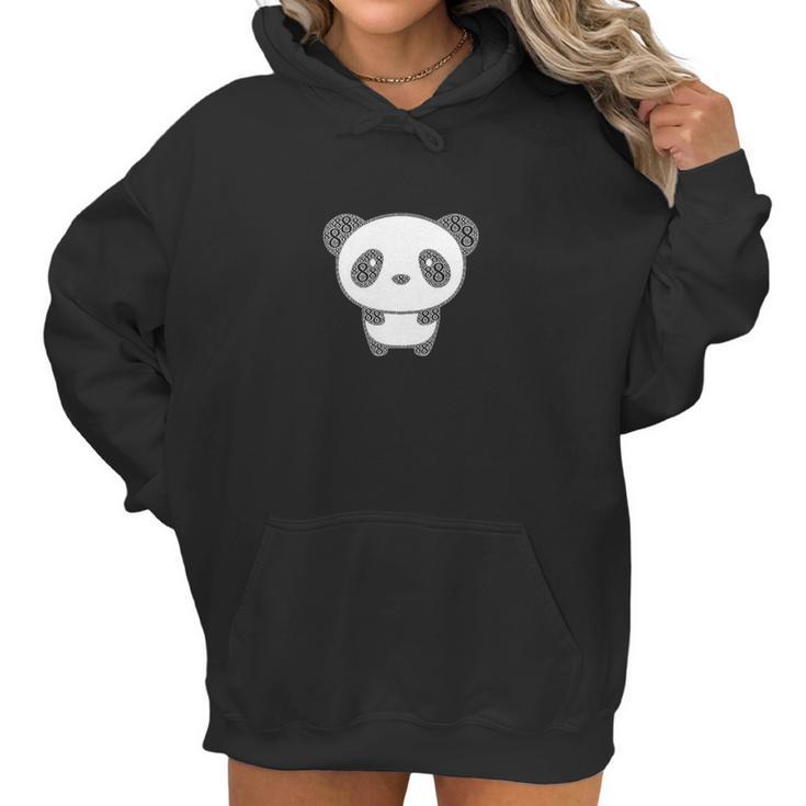 Lucky Number 8 Panda Bear Word Cloud Women Hoodie