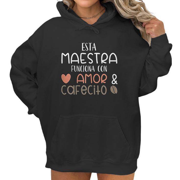 Maestra Espanol Playera Gift Regalo Spanish Teacher Women Hoodie