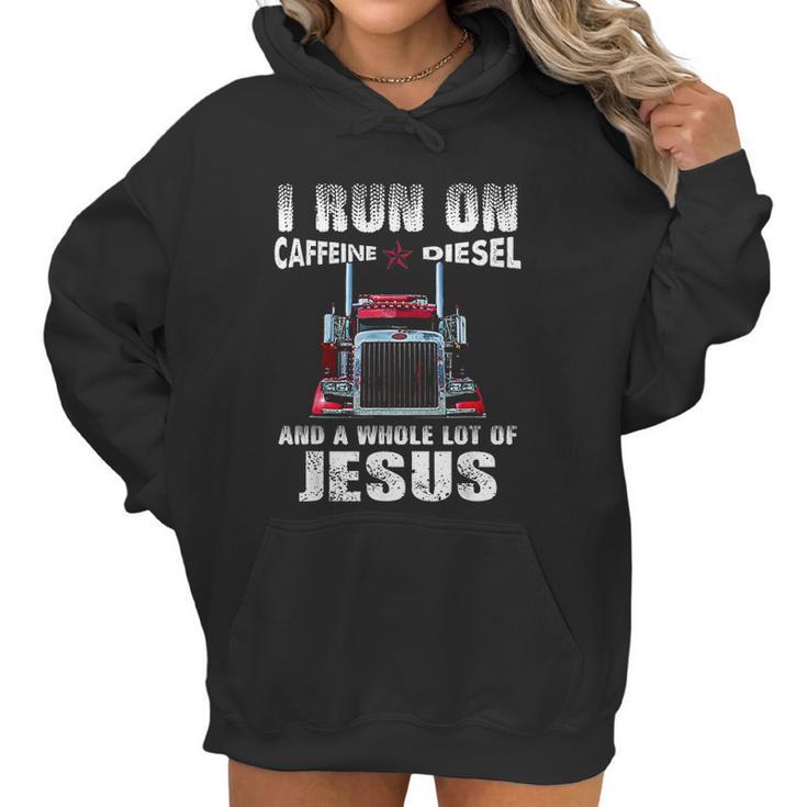 Mens Caffeine Diesel Jesus Christian Trucker Distressed Women Hoodie