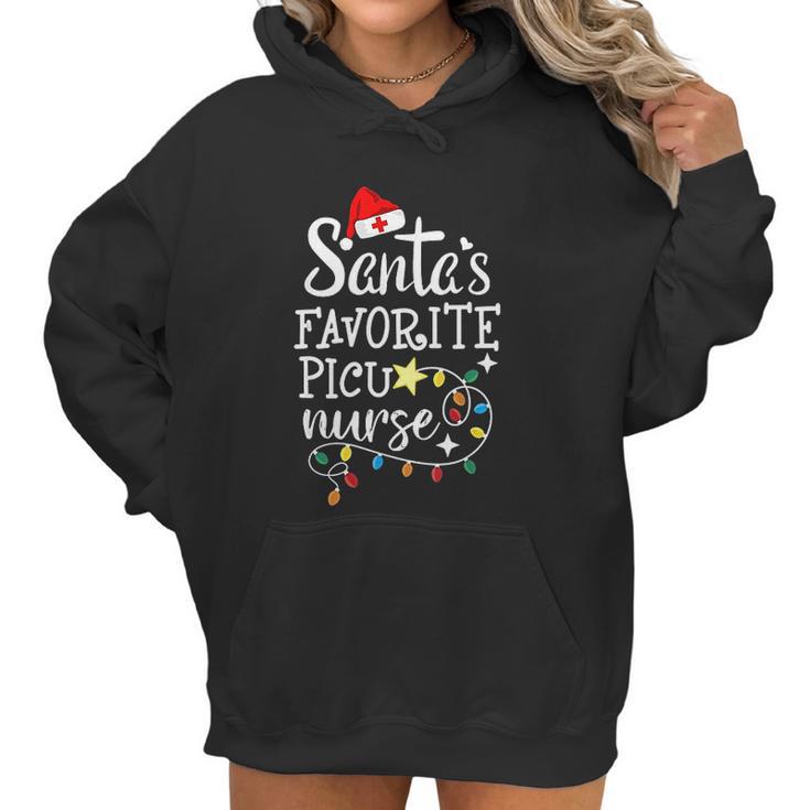 Merry Christmas Nurse Crew Rn Santas Favorite Picu Nurse Women Hoodie