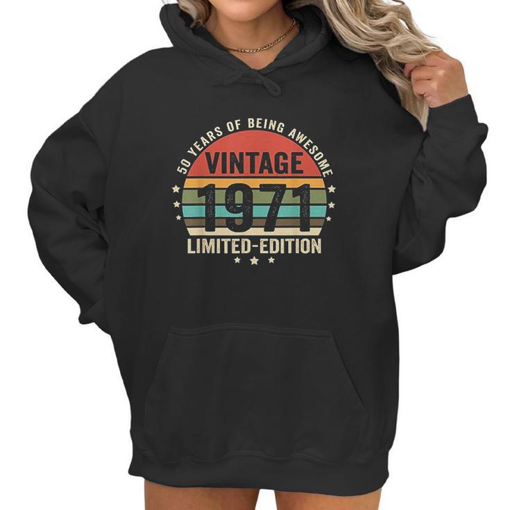 Retro Vintage 1971 50 Year Old 50Th Birthday Gift Mom Dad Women Hoodie