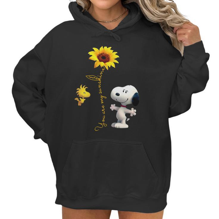 Snoopy And Woodstock You Are My Sunshine Sunflower Women Hoodie