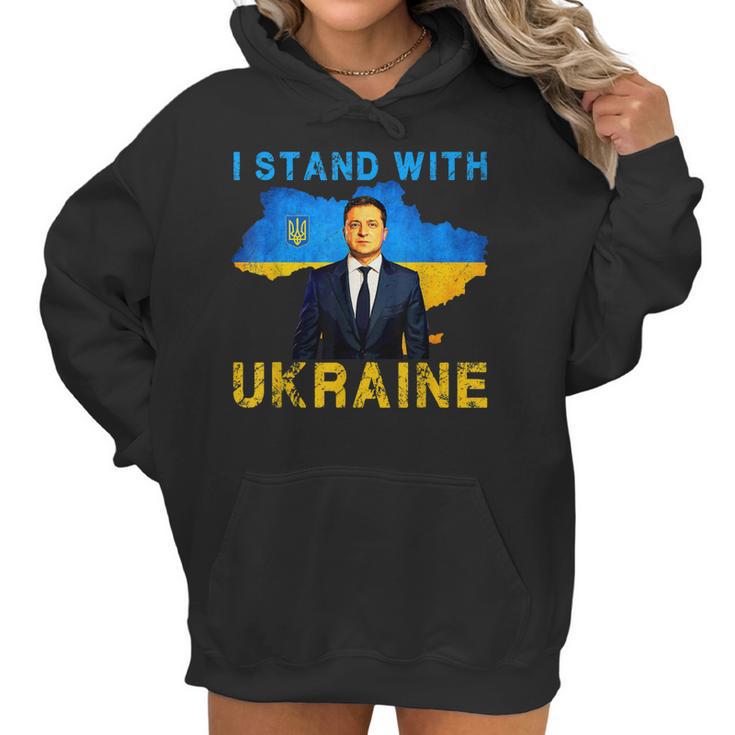 I Stand With Ukraine Volodymyr Zelensky Ukrainian Flag Men Women T-Shirt Graphic Print Casual Unisex Tee Women Hoodie