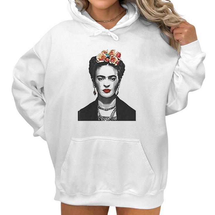 Frida Kahlo With Flowers Poster Artwork Women Hoodie