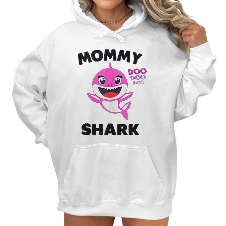 Mommy Shark Gift For Mom Shark Baby Cute Matching Family Women Hoodie