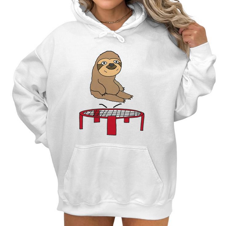 Smileteesanim Funny Sloth On Trampoline Women Hoodie