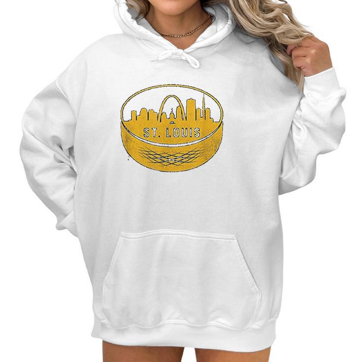 Vintage St Louis Missouri Cityscape Hockey Retro Women Hoodie