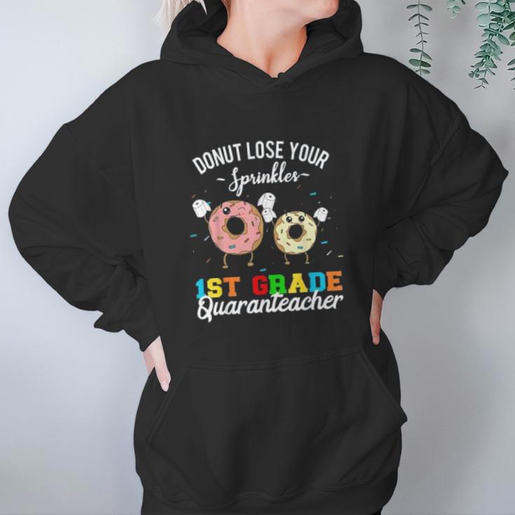 1St Grade Teacher Social Distancing Women Hoodie Gifts for Her