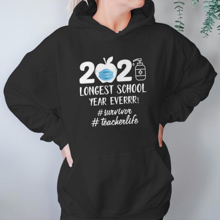 2021 Longest School Year Ever Survivor Teacher Life Face Mask Apple Women Hoodie Gifts for Her