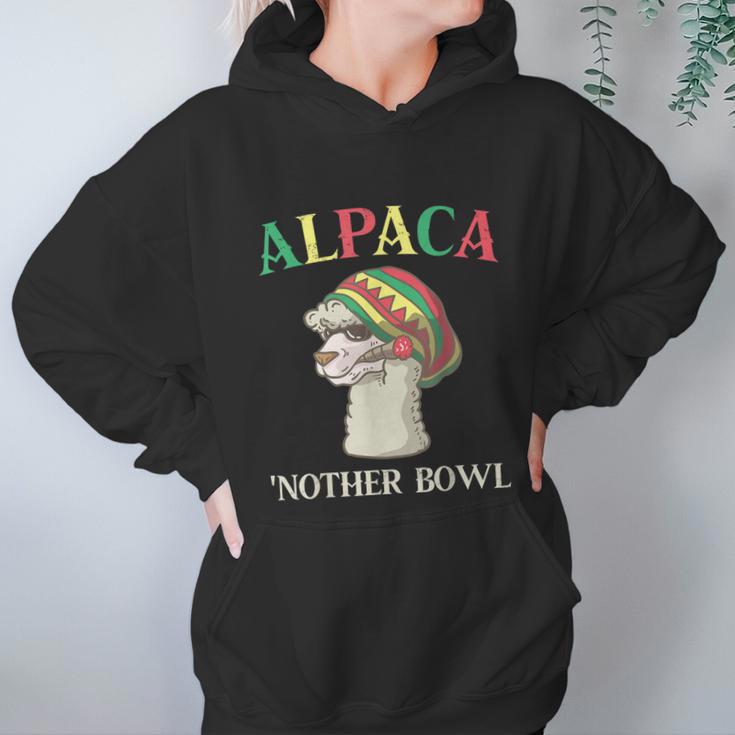 Alpaca Nother Bowl Weed Smoking Llama Cannabis Leaf Stoner Graphic Design Printed Casual Daily Basic Women Hoodie Gifts for Her