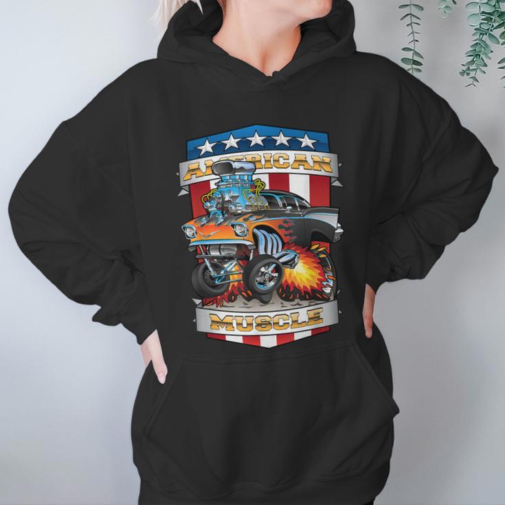 American Pride Classic Fifties Muscle Car Hot Rod Cartoon Women Hoodie Gifts for Her