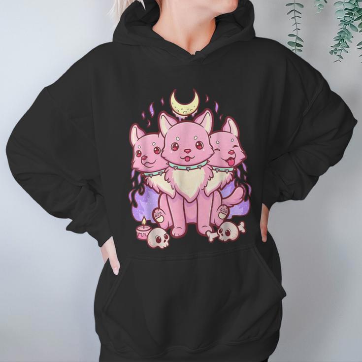 Anime Kawaii Pastel Goth Cute Creepy 3 Headed Dog Men Women T-Shirt Graphic Print Casual Unisex Tee Women Hoodie Gifts for Her