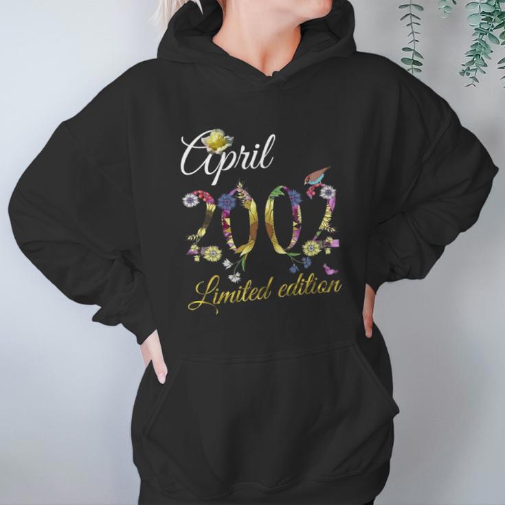 April 2002 20 Years Old Sunflower Floral 20Th Birthday Gift Women Hoodie Gifts for Her