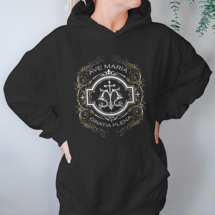 Ave Maria Schubert Latin Mass Blessed Mother Mary Hail Gift Women Hoodie Gifts for Her