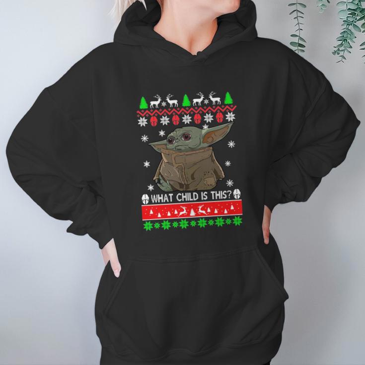 Baby Yoda What Child Is This Ugly Christmas Shirt Women Hoodie Gifts for Her