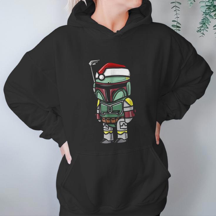 Boba Fett Santa Hat Cartoon Christmas Women Hoodie Gifts for Her