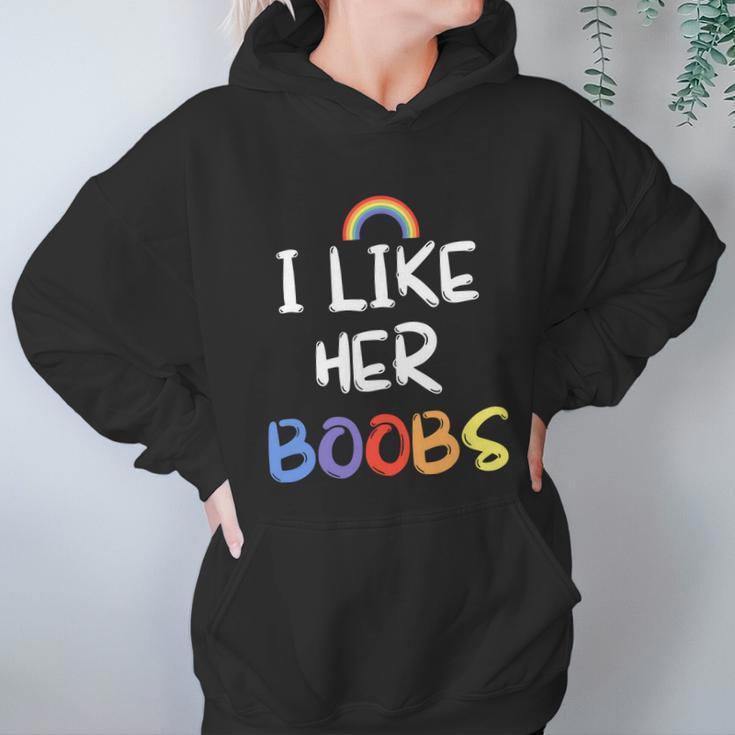 I Like Her Boobs Rainbow Pride Month Women Hoodie Gifts for Her