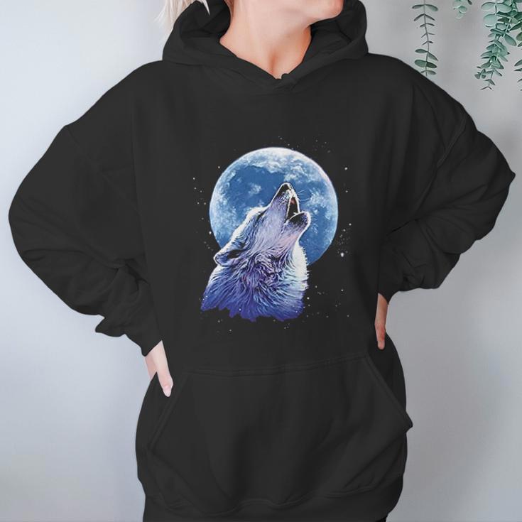 Call Of The Wild Howling The Full Moon Alpha Wolf Women Hoodie Gifts for Her