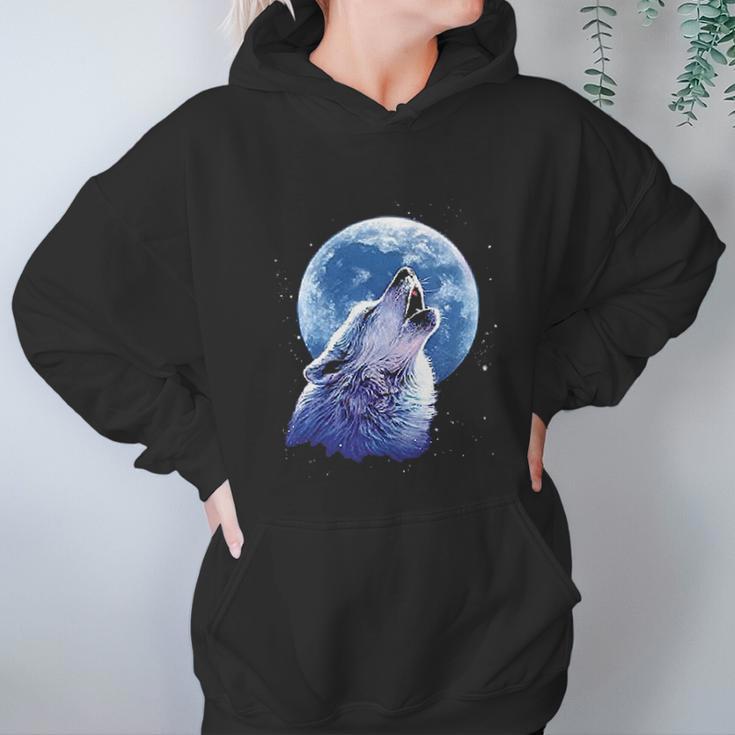 Call Of The Wild Lone Wolf Howling At The Moon Wildlife Women Hoodie Gifts for Her