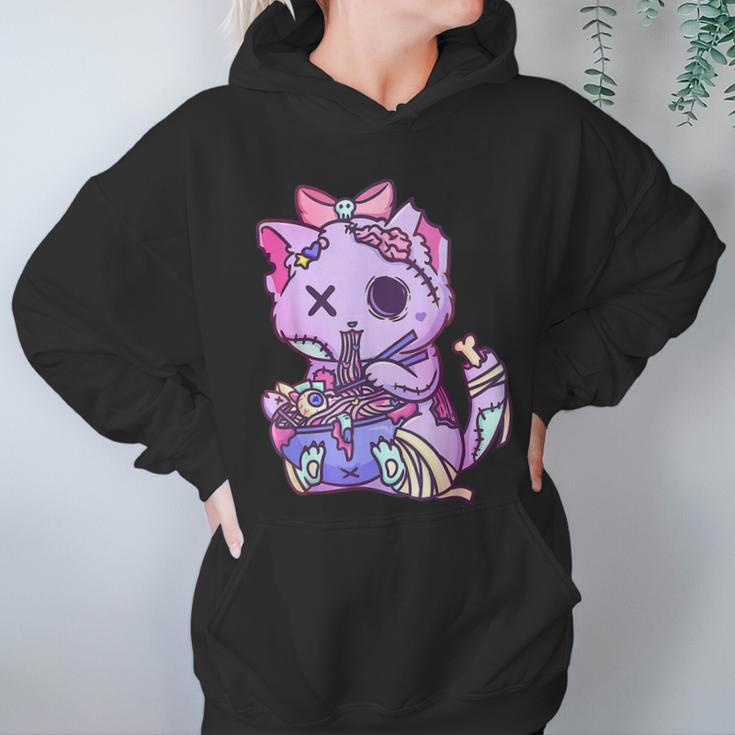 Cat Ramen Bowl Pastel Goth Nu Goth Anime Otaku Japanese V3 Men Women T-Shirt Graphic Print Casual Unisex Tee Women Hoodie Gifts for Her