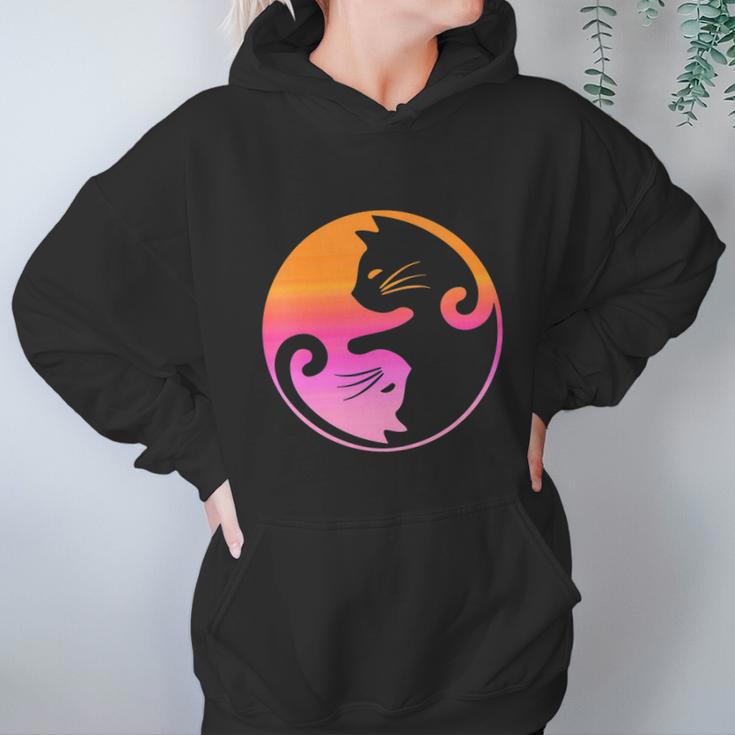 Cat Yin Yang Shirt Cat Ying Yang Shirt Cat Mama Cat Dad Women Hoodie Gifts for Her