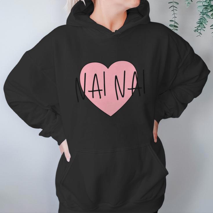 Chinese Grandma Nai Nai Grandmother Pink Heart Nai Nai Funny Gift Women Hoodie Gifts for Her