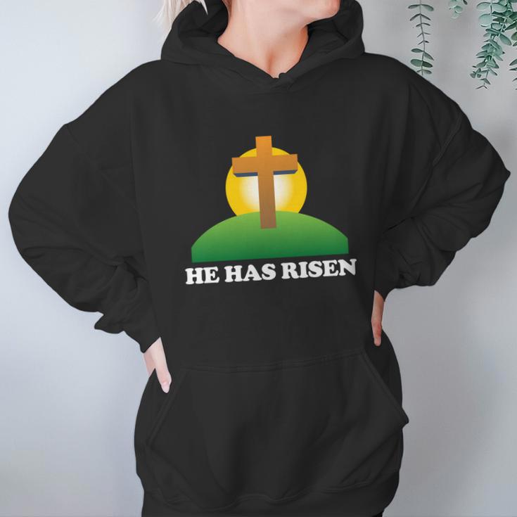 Christian Easter He Has Risen Christianity Cross Women Hoodie Gifts for Her