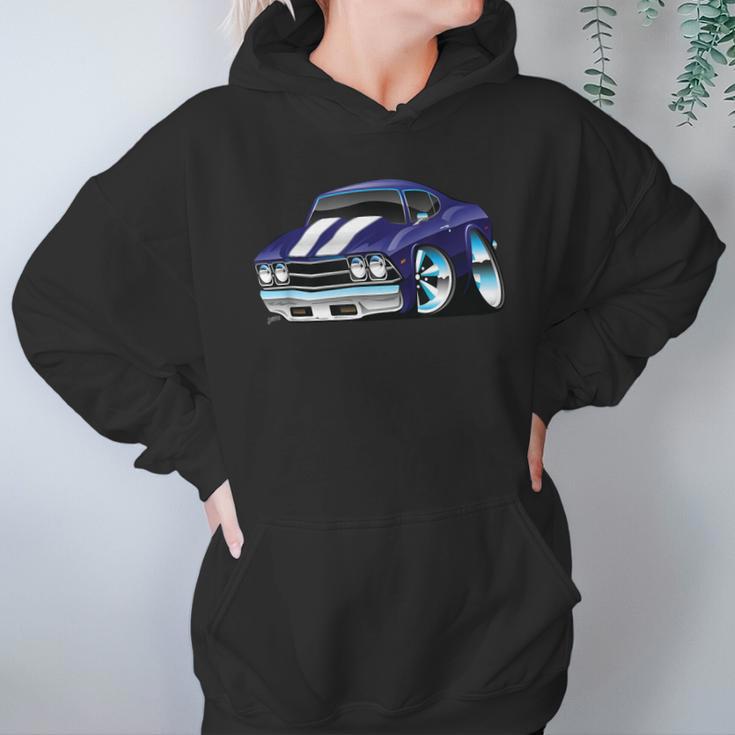 Classic Sixties Muscle Car Funny Hot Rod Cartoon V2 Women Hoodie Gifts for Her