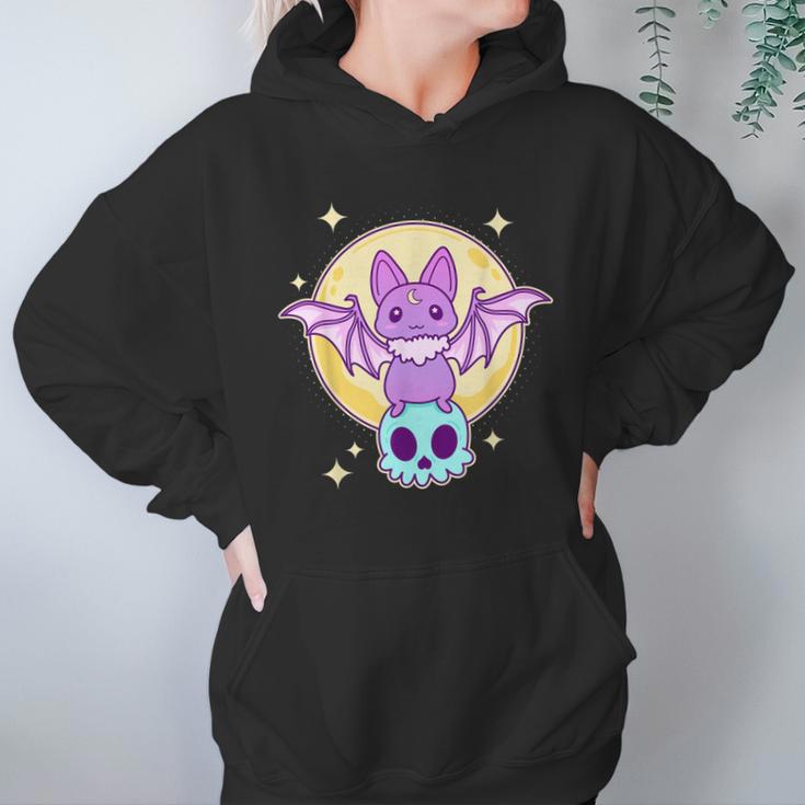 Cute Kawaii Pastel Goth Creepy Bat Skeleton - Vaporwave Men Women T-Shirt Graphic Print Casual Unisex Tee Women Hoodie Gifts for Her