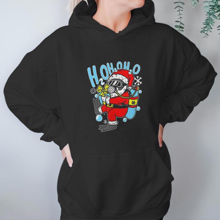 Diving Santa H2o H2o H2o Funny Christmas Dive Scuba Diver Women Hoodie Gifts for Her