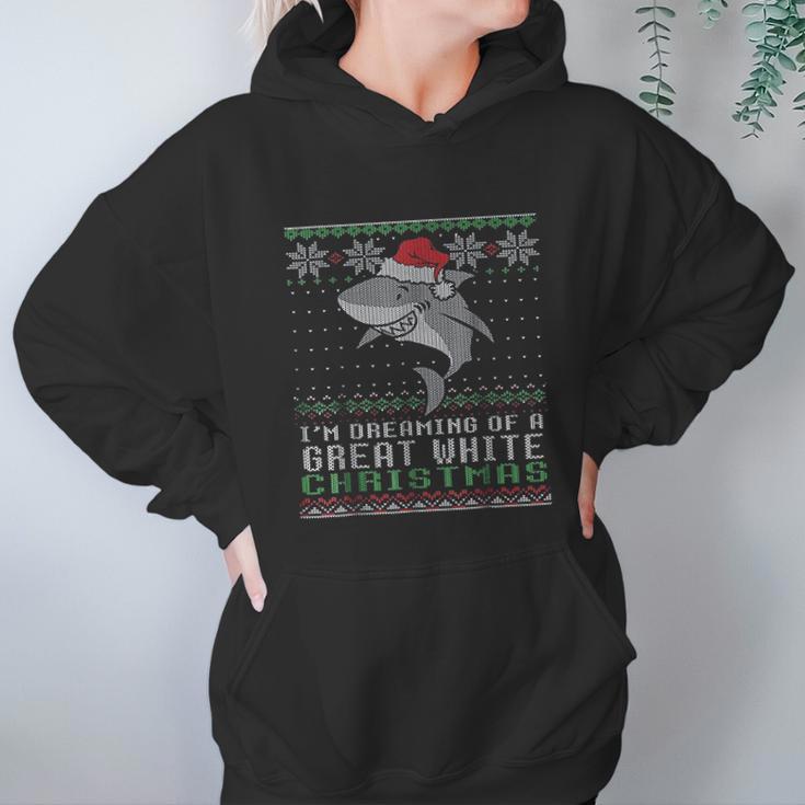 Im Dreaming Of A Great White Christmas Shark Women Hoodie Gifts for Her