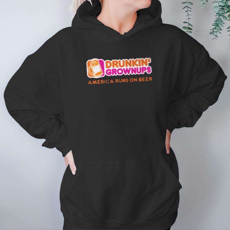 Drink Drunken Grownups American Run On Beer Dab Funny Women Hoodie Gifts for Her