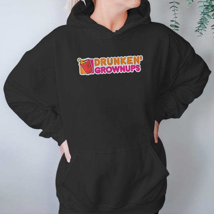 Drunken Grownups Drunkin Party Funny Drinking Vintage Joke Women Hoodie Gifts for Her