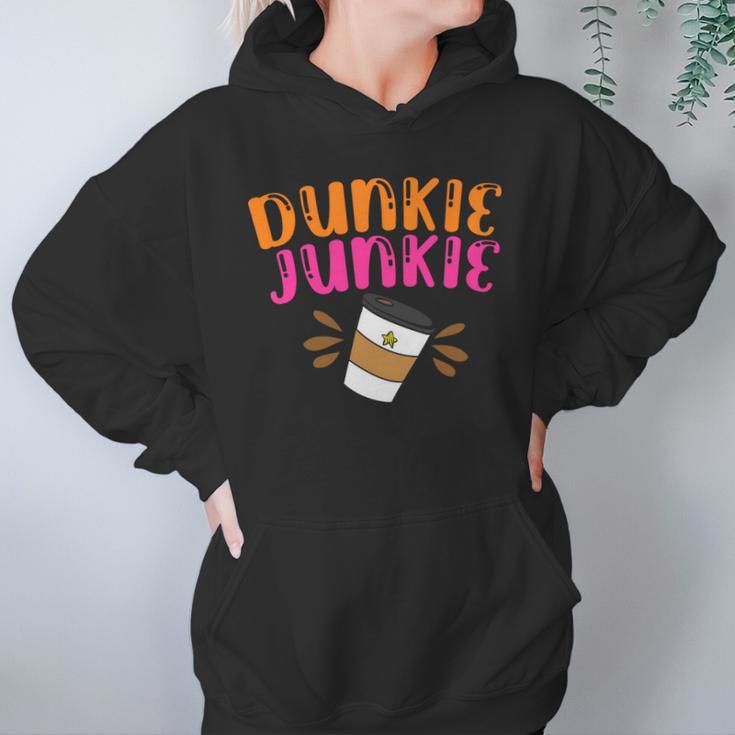 Dunkie Junkie Funny Coffee Cup Coffee Lovers Women Hoodie Gifts for Her