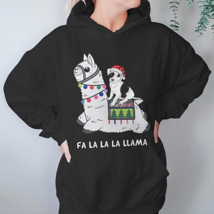 Fla La La Llama Pitbull Is Riding Llama FunnySh Women Hoodie Gifts for Her