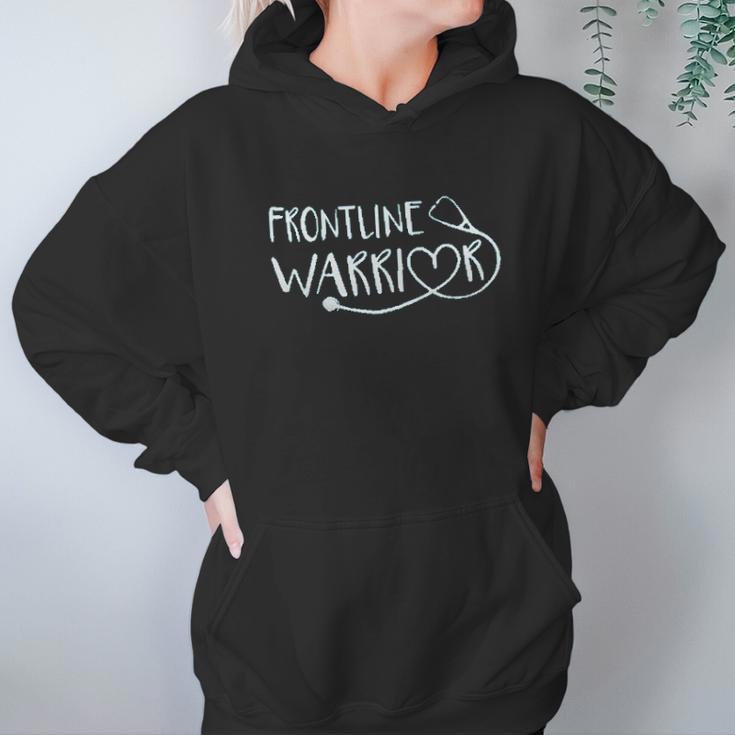 Frontline Warrior Nurse Funny Nursing Gifts Women Hoodie Gifts for Her