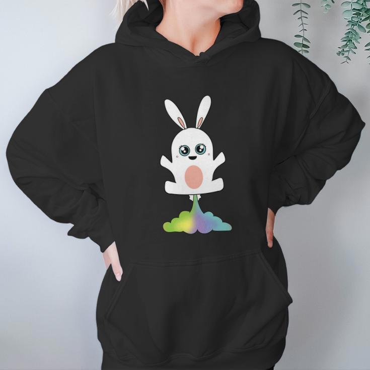 Funny Kawaii Bunny Farting Rainbow Bunny Rabbit Anime Women Hoodie Gifts for Her