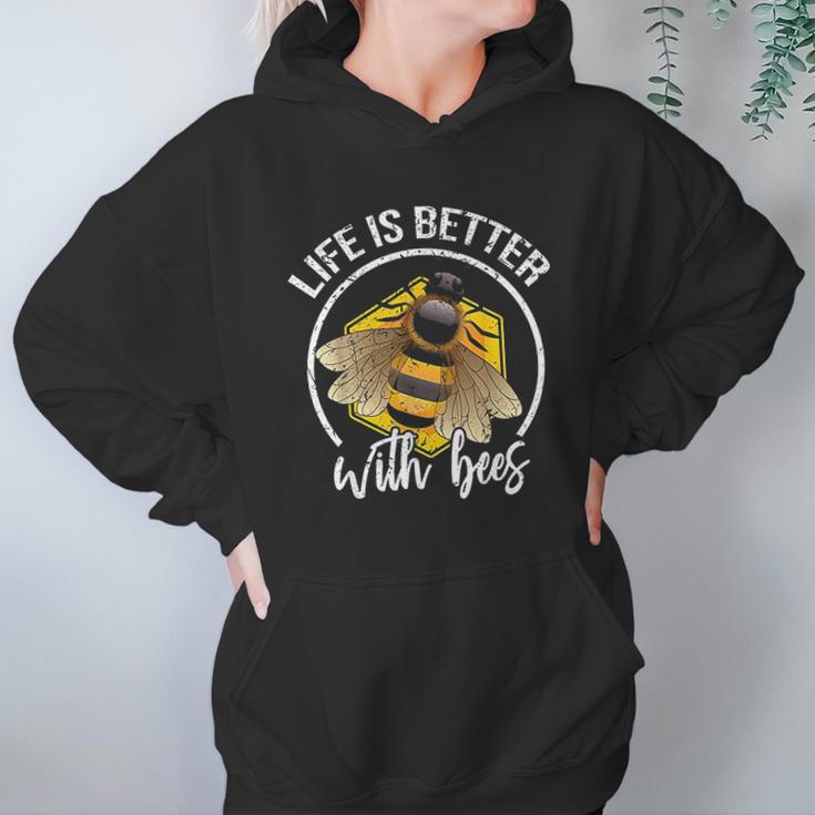 Funny Life Is Better With Bees Love Honey Women Hoodie Gifts for Her