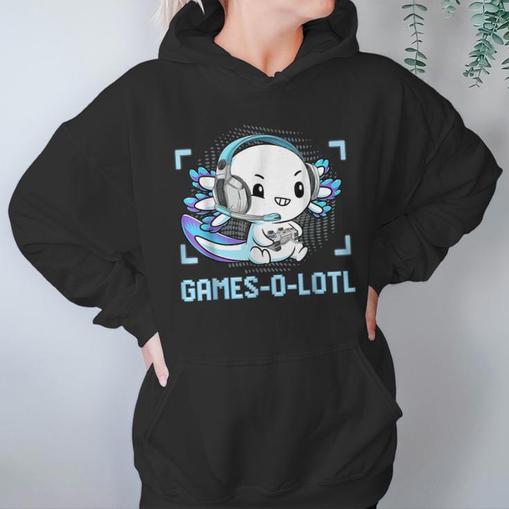 Gamesolotl Axolotl Video Gamer Kawaii Pastel Goth Anime Boys V2 Men Women T-Shirt Graphic Print Casual Unisex Tee Women Hoodie Gifts for Her