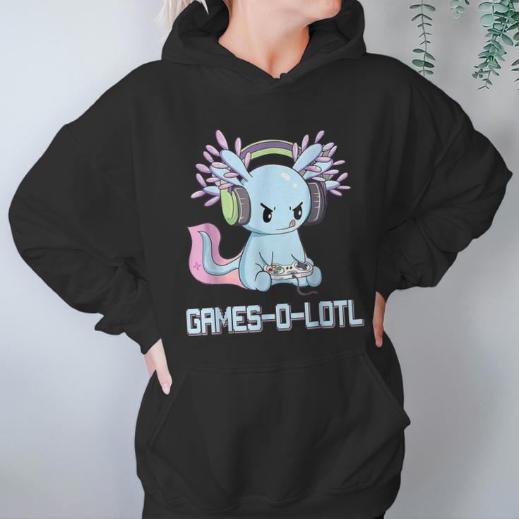 Gamesolotl Axolotl Video Gamer Kawaii Pastel Goth Anime V3 Men Women T-Shirt Graphic Print Casual Unisex Tee Women Hoodie Gifts for Her