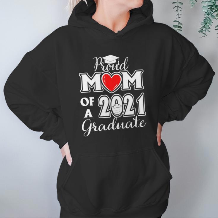 Graduation Proud Mom Of A 2021 Face Mask Graduate Senior 21 Ver2 Women Hoodie Gifts for Her