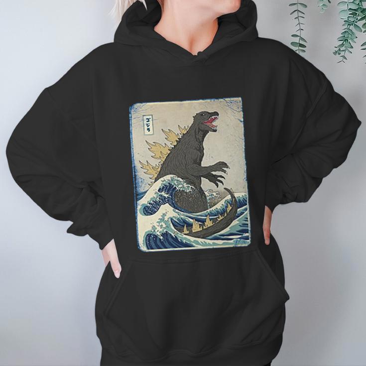 The Great Godzilla Off Kanagawa Funny Women Hoodie Gifts for Her